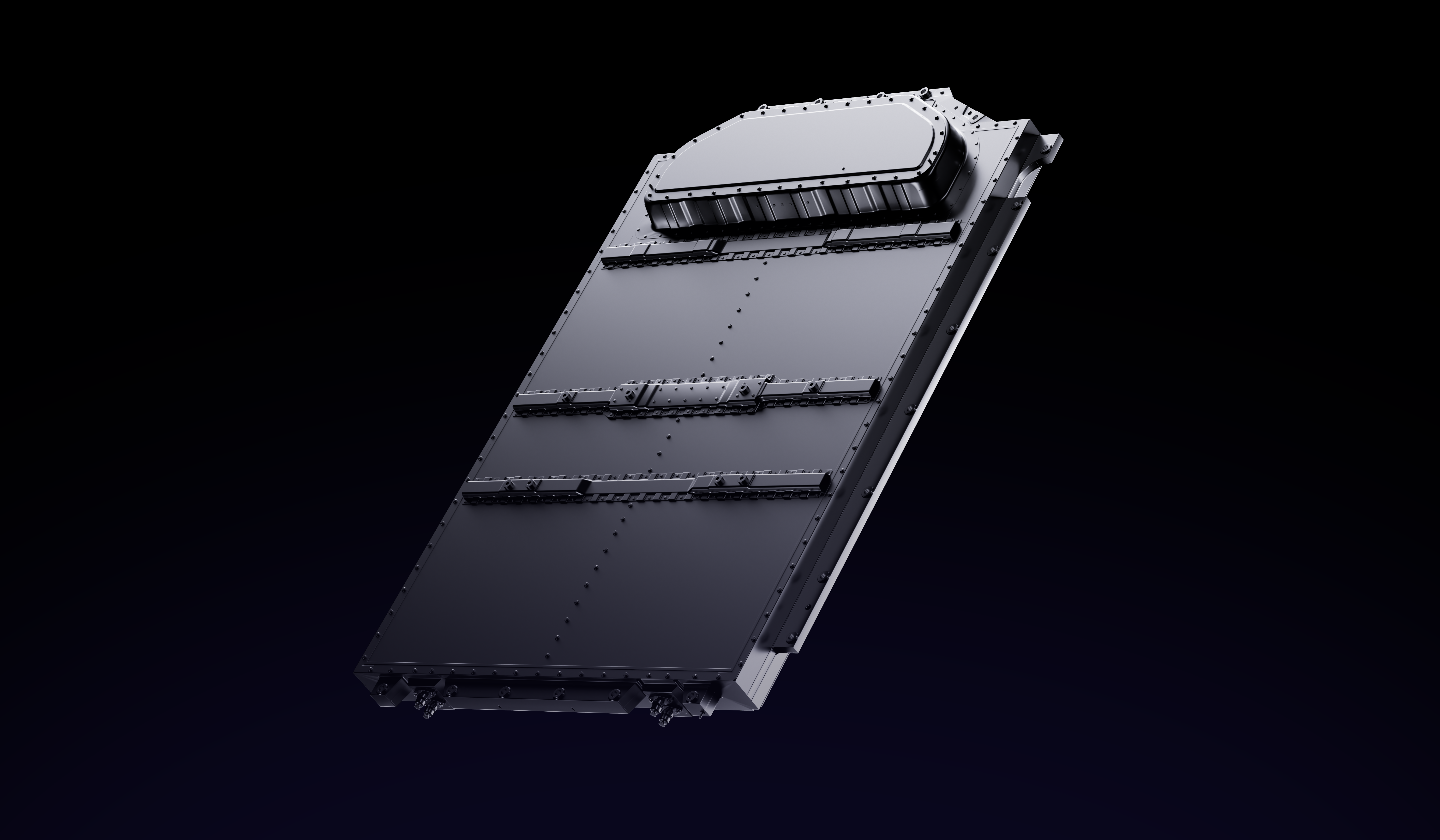 Pack batterie CATL présenté sur fond noir, symbole des innovations Shenxing et Qilin